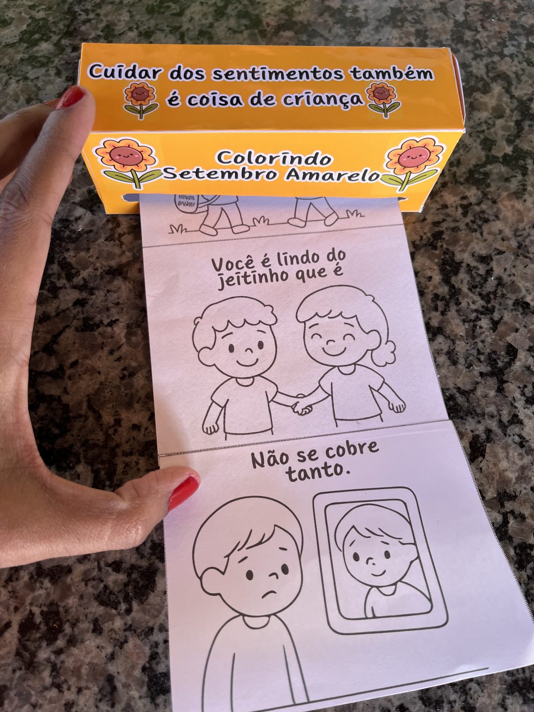 SETEMBRO AMARELO - Caixa de desenho para rolar
