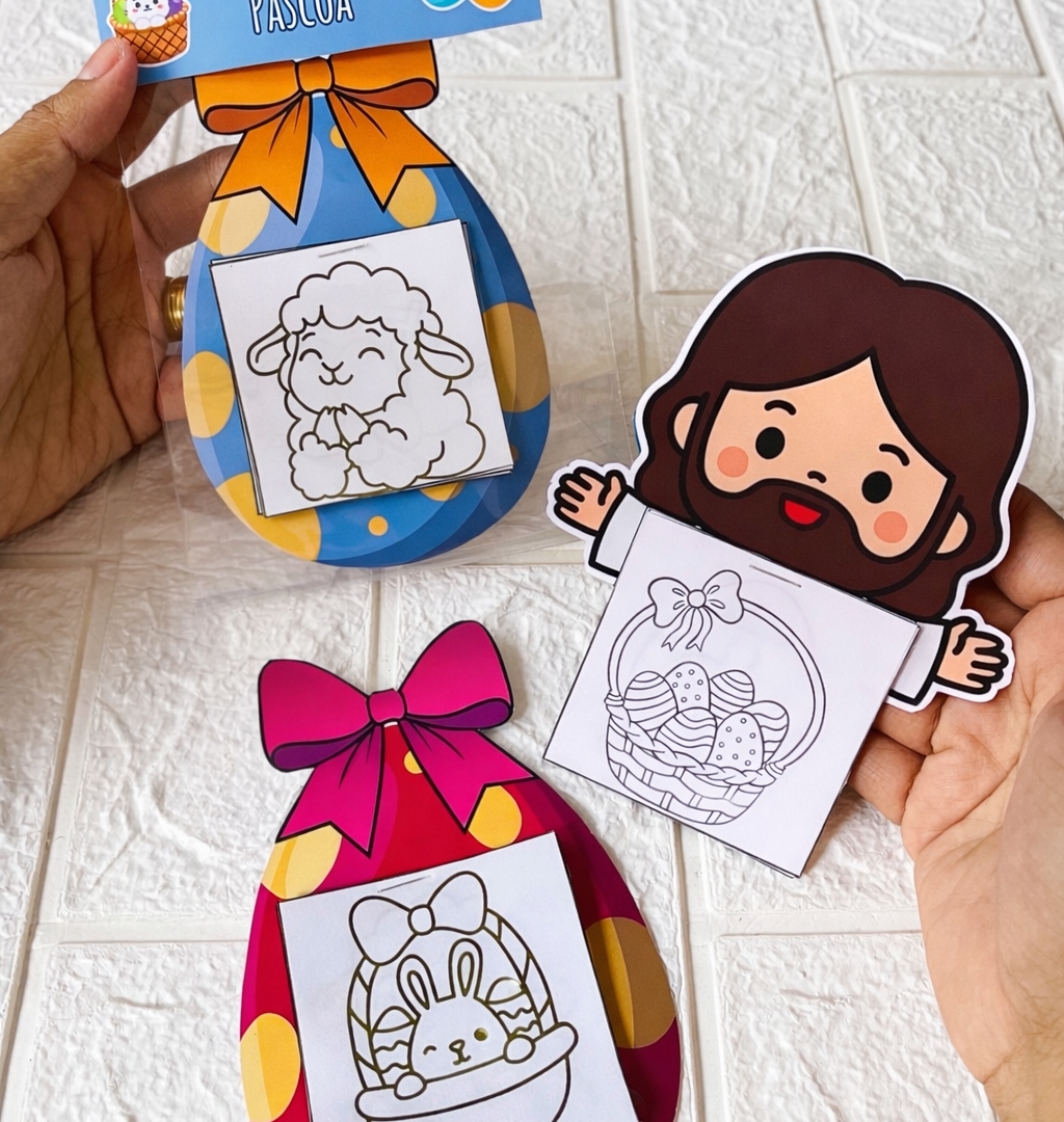 Lembrança de Páscoa para colorir - 3 modelos