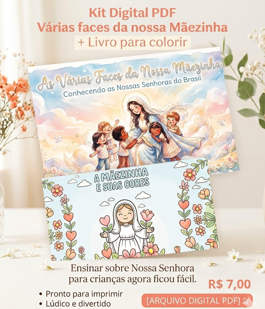 KIT As várias faces da Nossa Mãezinha + livro para colorir