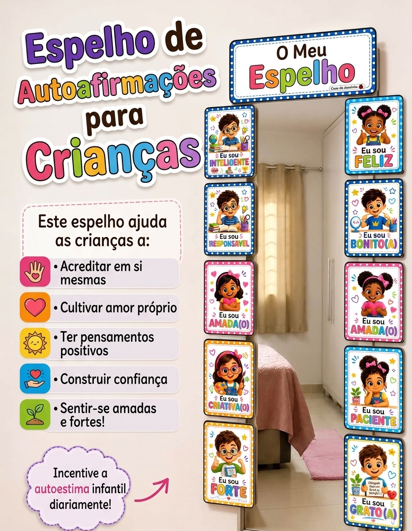 Espelho das afirmações para crianças
